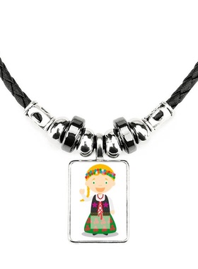 微笑波兰卡通人物饰品合金吊坠