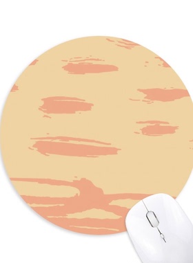橙黄抽象花卉北欧插画圆形游戏办公防滑橡胶鼠标垫礼物