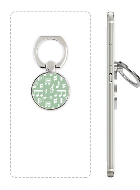 灰绿白色音乐音符手机支架指环多功能黏贴懒人桌面支撑礼品定制定