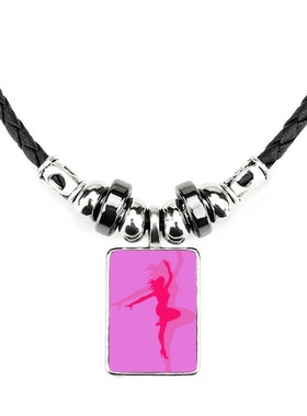 粉色跳舞饰品合金吊坠