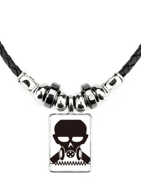 污染系列生化防毒面具手工蜡皮绳项链子吊坠饰品合金挂坠男女定制