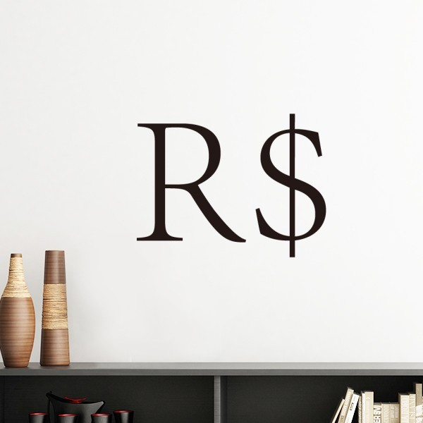 货币符号巴西雷亚尔墙贴壁纸房间贴花海报不干胶车贴室内装饰