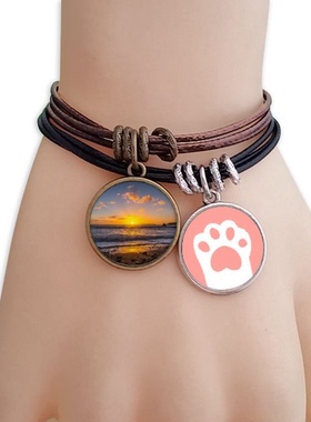 海滩猫咪礼品原创设计风手链