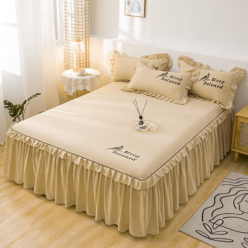 45高度裙摆床裙床罩双人纯棉床笠