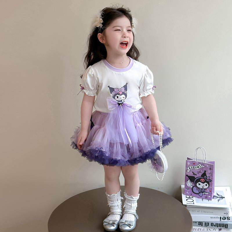 女童夏季套装2026新款超好看裙子儿童库洛米短袖夏装女宝宝tutu裙