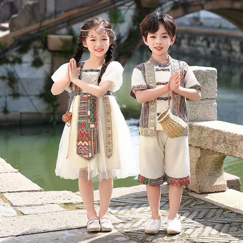儿童汉服夏季少数民族男女童西域风苗疆幼儿园小学生六一演出服装