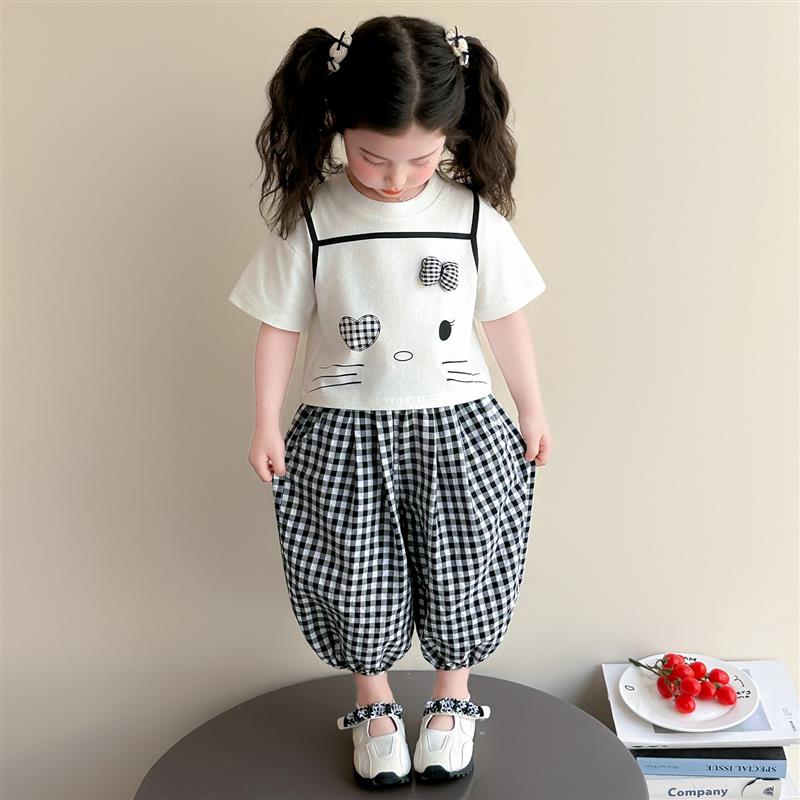 女童宝宝夏季2026新款可爱卡通套装儿童休闲短袖衣服夏装两件套
