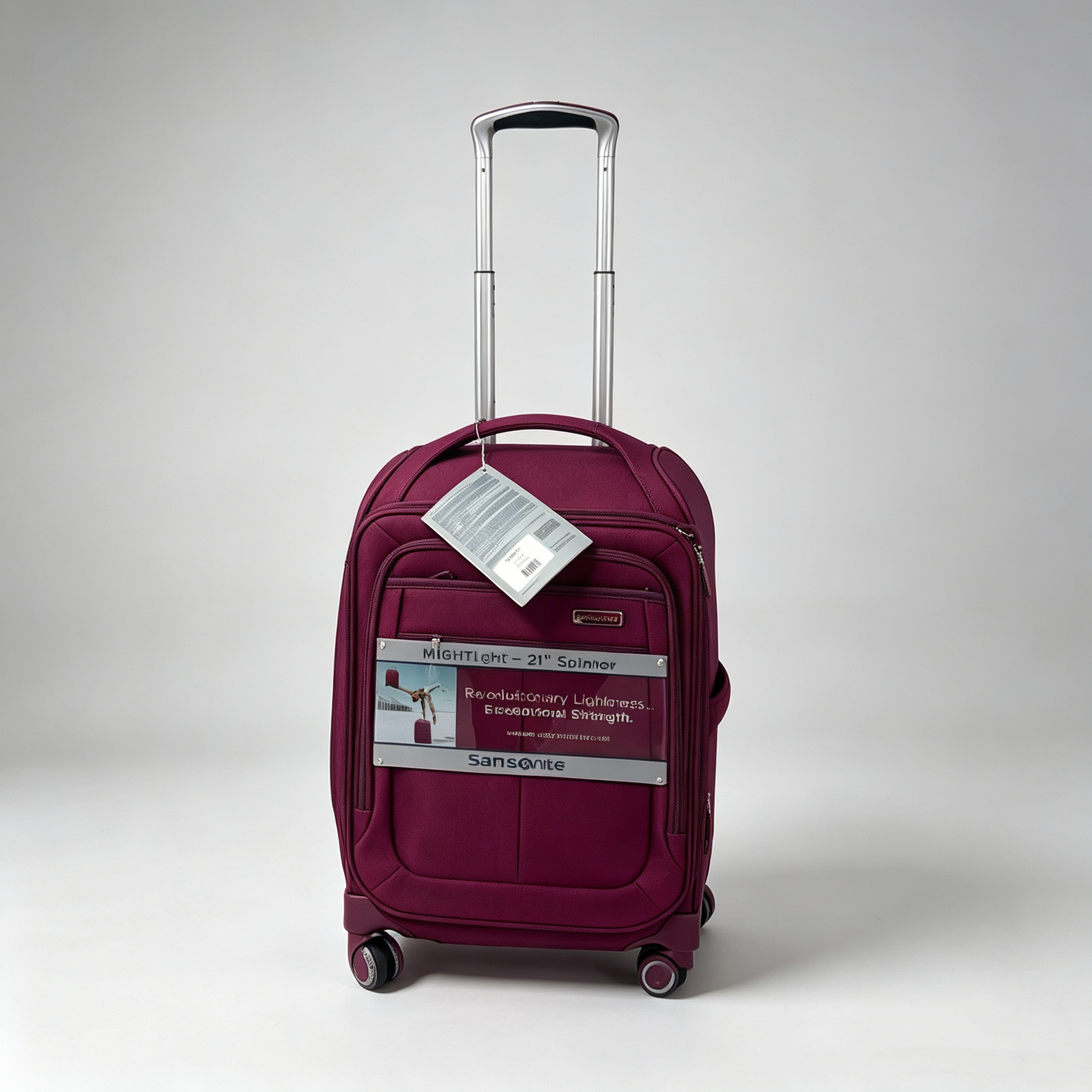 新秀丽Samsonite MIGHTlight系列紫红色软壳四轮行李箱轻量旅行箱