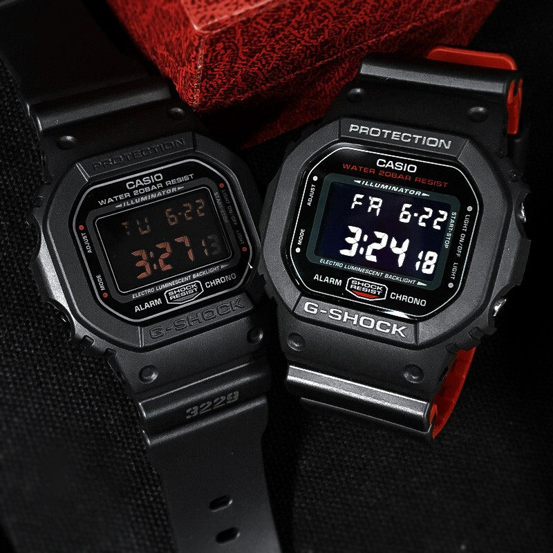 卡西欧黑表经典简约男女情侣复古casio学生小方表电子表dw-5600bb