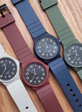 卡西欧手表男女小黑表石英儿童学生表考试休闲防水手表MQ-24UC