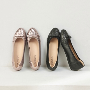 百搭舒适 2cm平底蝴蝶结圆头编织女单鞋 羊皮版 2026年新款