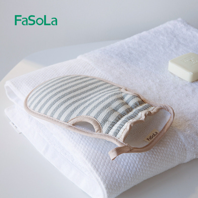 FaSoLa搓澡巾强力搓泥去污双面搓背手套免搓家用洗澡巾搓澡