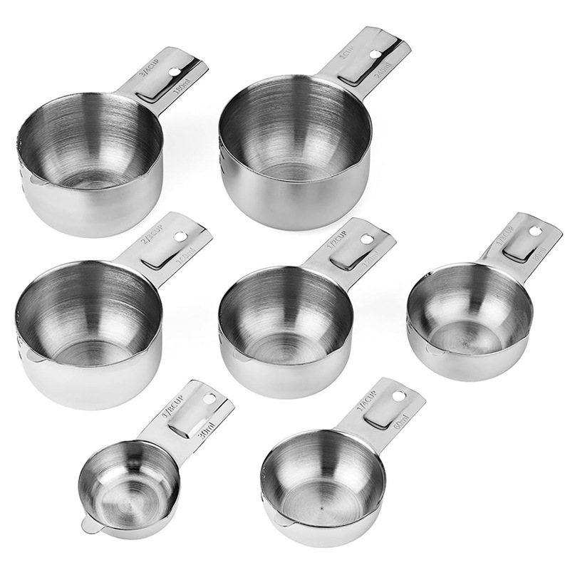 不锈钢量勺量杯套装 烘焙带刻度料理调味勺计量工具Measuring Cup