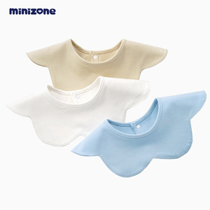 minizone婴儿口水巾360度旋转围嘴新生儿童围兜纯棉吸水防吐奶