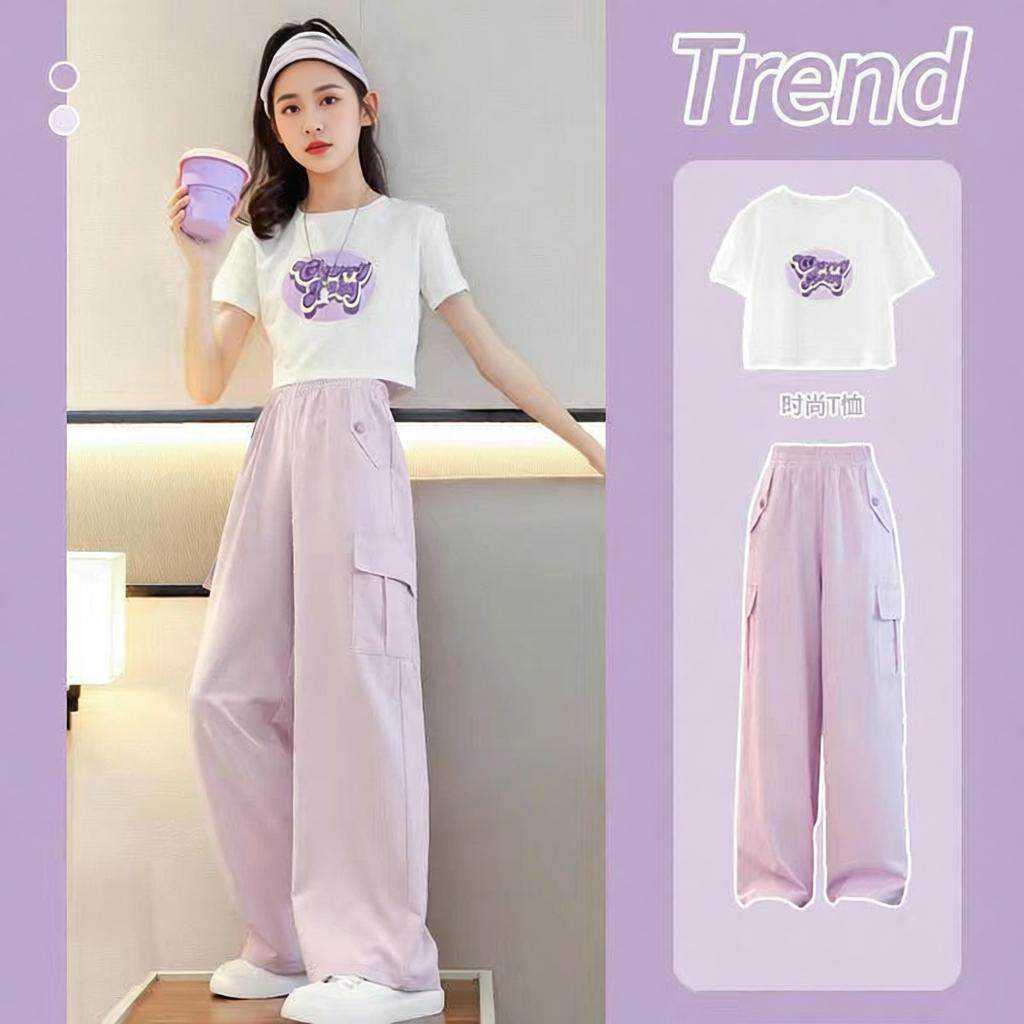 女童裤子儿童冰丝工装裤夏装夏季薄款中大童阔腿裤轻薄防蚊裤