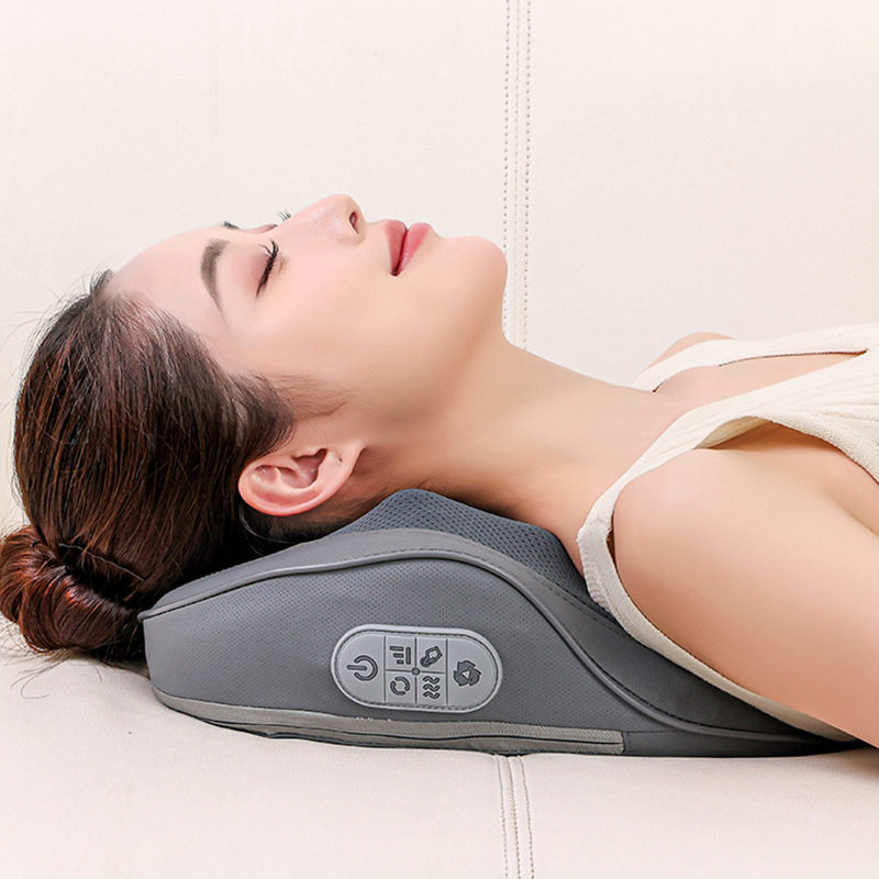 揉捏腰靠颈部背部加热按摩靠垫腰部按摩器颈椎按摩枕腰椎多功能