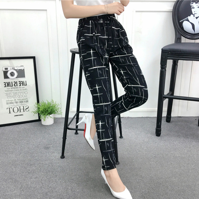 春秋棉麻夏装高弹力工装宽松黑白跨裤女士哈伦裤女裤铅笔裤西装裤|ruв категории Женская одежда, брюки, брюки - от Buy2taobao.com для оказания профессиональной услуги покупки агента Taobao