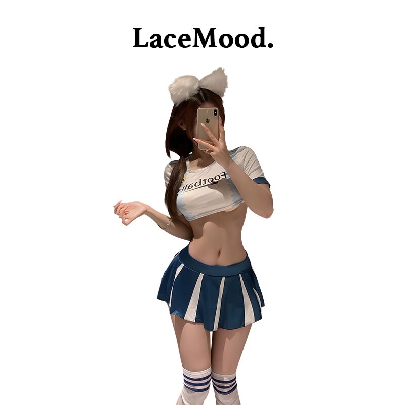 LaceMood：性感啦啦队足球宝贝服女角色扮演套装制服cos睡裙qqny