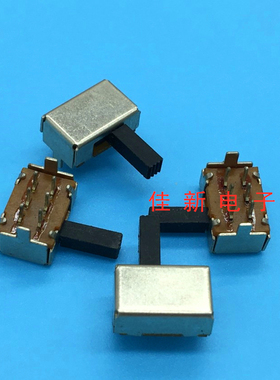 SK22F11拨动 2档波段开关 双排6脚卧式22F18 柄高9H 滑动电源开关