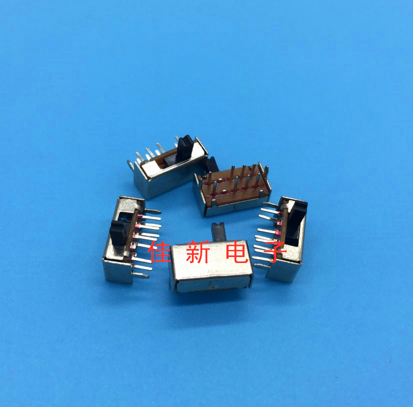 SK-23D07（2P3T）双排8脚3档卧式拨动开关 八脚收音机电源连接器