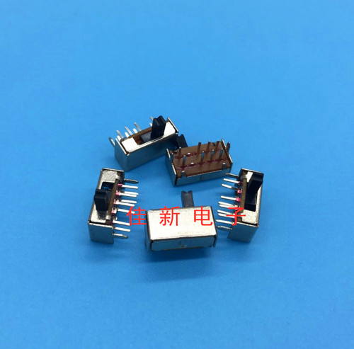 SK-23D07（2P3T）双排8脚3档卧式拨动开关 八脚收音机电源连接器