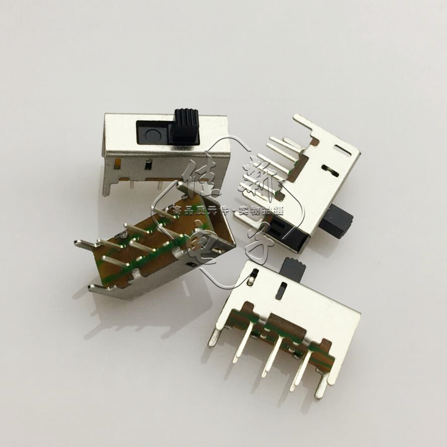 SS-22H05G4(2P2T) 滑动开关连接器 电源开关6脚2档 立式拔动开关