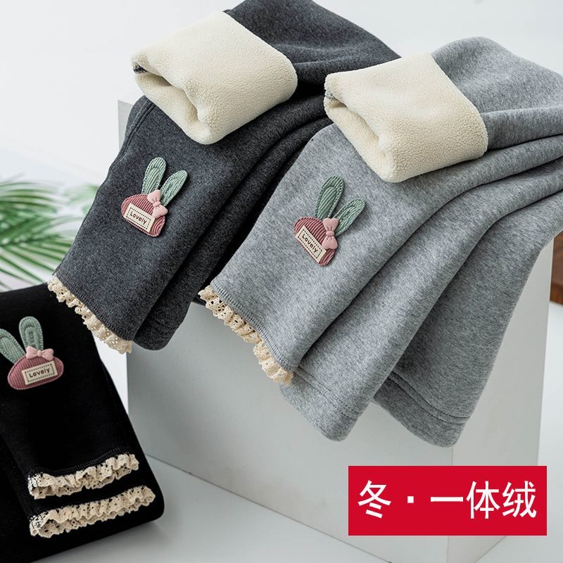 女童冬装加绒加厚打底裤