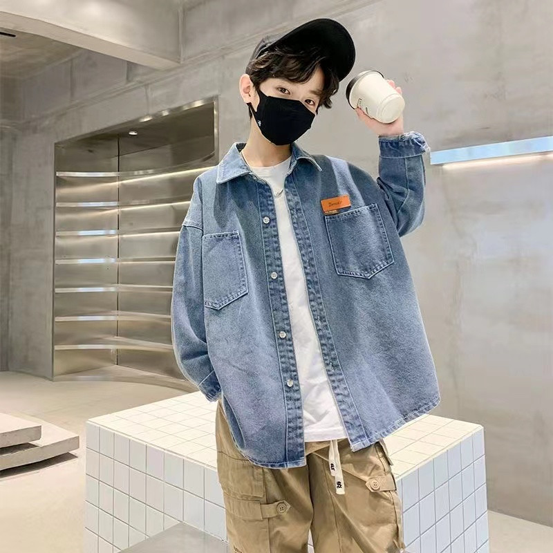 男童春秋款牛仔外套衬衫