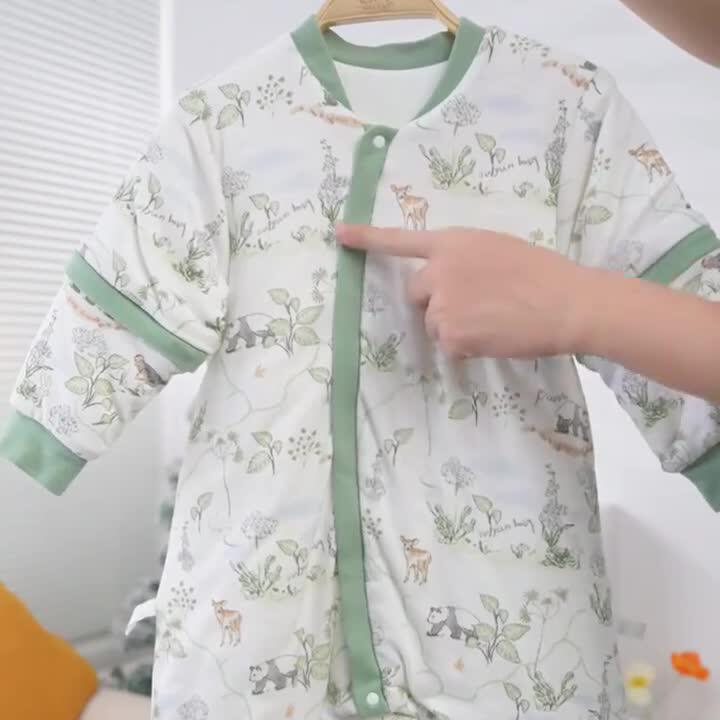 春秋宝宝三层夹棉睡袋无