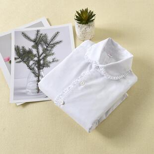 儿童白衬衫加绒加厚长袖纯棉校园款小学生校服洋气白色学院风衬衣