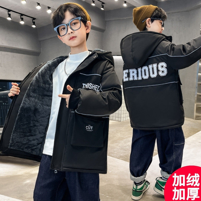 男童加绒加厚外套秋冬装2