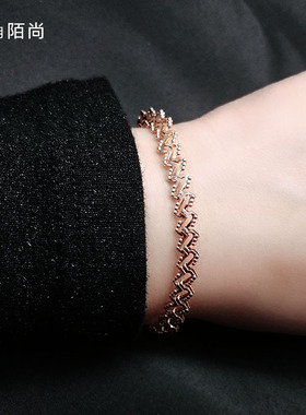 玫瑰金钛钢饰品不褪色手链