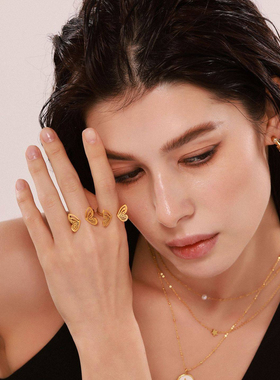 摩天轮欧美简约个性蝴蝶开口戒指