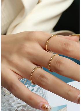 法式小众ins食指戒骨节素戒钛钢1