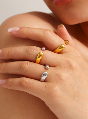 摩天轮新款款不锈钢开口可调节戒