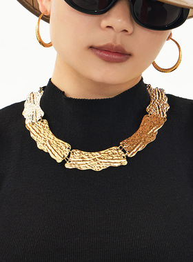 经典中古气质异形重工纹理夸张夸