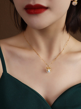 法式ins钛钢镀18k耳饰锁骨链