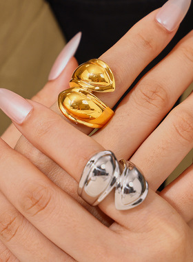 欧美INS风几何不对称戒指个性