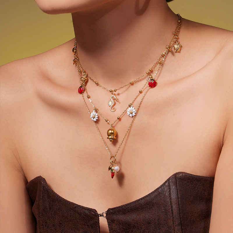 滴油花朵瓢虫草莓镶锆石海马海龟