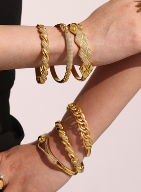 摩天轮马蹄扣双排钻锆石卡扣奢华