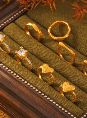 法式复古百搭设计感几何镶嵌锆石