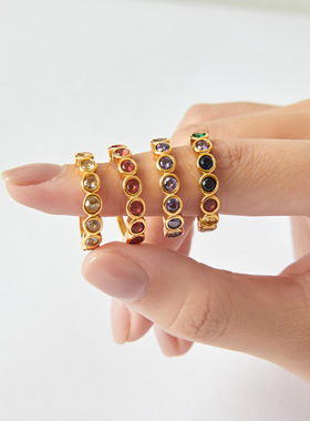 法式优雅INS风钛钢镀18K金戒指