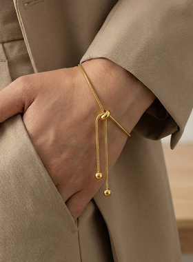 小众复古可调节抽拉手链网红同款