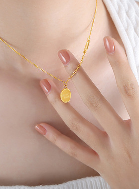 时尚通勤上班族圆牌字母吊坠