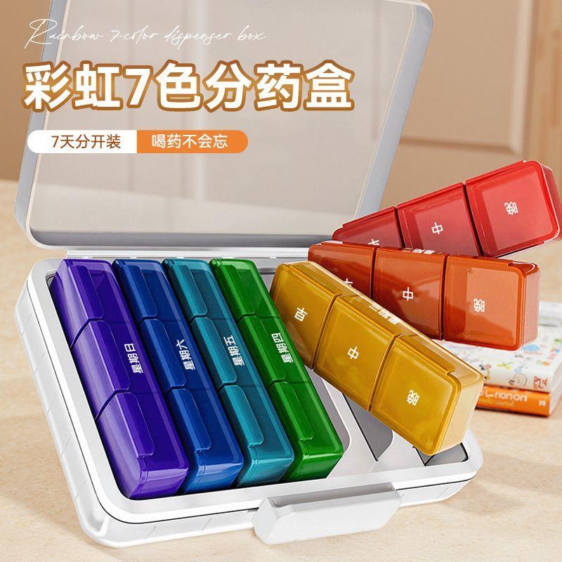 药片胶囊分药盒便携药品分装收纳盒钙片鱼油一周七天分装盒