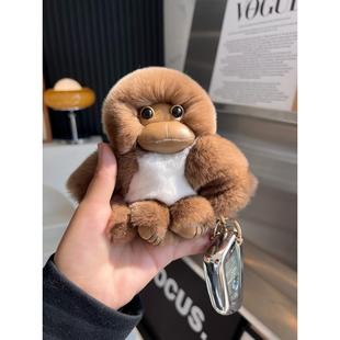 【可爱小猴子】仿獭兔毛汽车钥匙扣挂件ins网红毛绒公仔包包挂饰