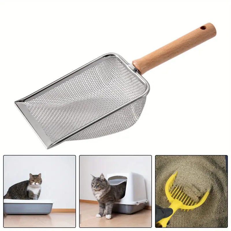 木柄猫砂铲子不锈钢猫沙