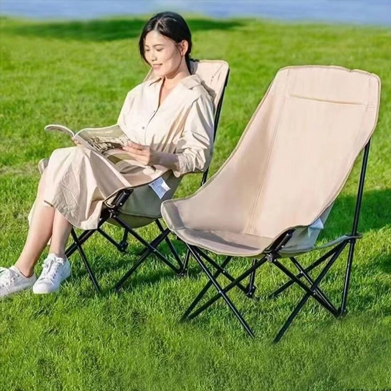 户外折叠椅子加高月亮椅