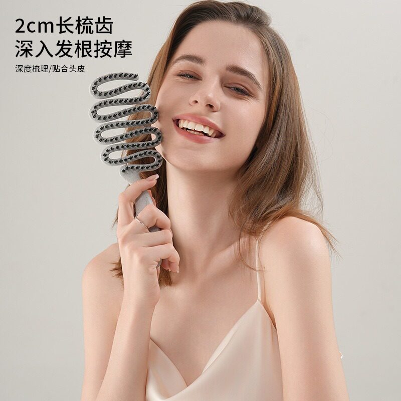 彩带造型防静电梳子猪鬃