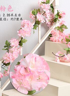 仿真玫瑰假花藤阳台吊篮